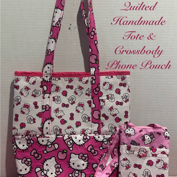 Hello Kitty Handbags - LOVE THAT HELLO KITTY APPLES QUILTED TOTE & CROSSBODY PHONE POUCH